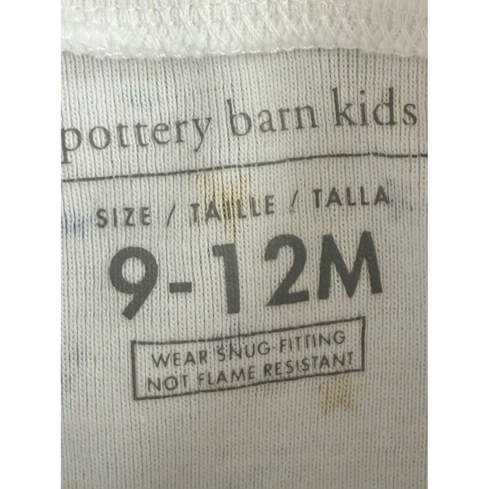 Pottery Barn Kids Baby One Piece Hanukkah Pattern Zip Up Footie PJs. 9-12 Months